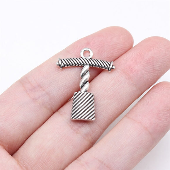 WYSIWYG 10pcs 25x20mm Antique Silver Color Bottle Opener Charms For Jewelry Making