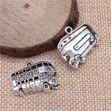 WYSIWYG 10pcs 25x20mm Pendant London Bus London Bus Charm Pendants For Jewelry Making Antique Silver Color London Bus Pendants