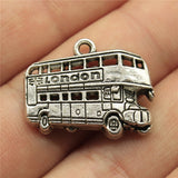 WYSIWYG 10pcs 25x20mm Pendant London Bus London Bus Charm Pendants For Jewelry Making Antique Silver Color London Bus Pendants