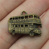 WYSIWYG 10pcs 25x20mm Pendant London Bus London Bus Charm Pendants For Jewelry Making Antique Silver Color London Bus Pendants