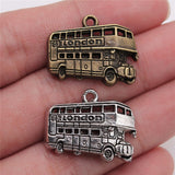 WYSIWYG 10pcs 25x20mm Pendant London Bus London Bus Charm Pendants For Jewelry Making Antique Silver Color London Bus Pendants