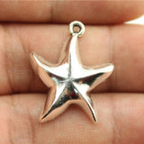 WYSIWYG 10pcs 25x20mm Star Charms Antique Silver Color Charms For Jewelry Making Jewelry Findings