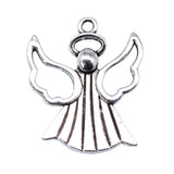 WYSIWYG 10pcs 25x21mm Angel Charms Pendants For Jewelry Making 2 Colors Antique Silver Plated Antique Bronze Plated