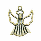 WYSIWYG 10pcs 25x21mm Angel Charms Pendants For Jewelry Making 2 Colors Antique Silver Plated Antique Bronze Plated