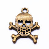 WYSIWYG 10pcs 25x21mm Skull Charms For Jewelry Making Antique Bronze Color Charms Pendants Jewelry Accessories