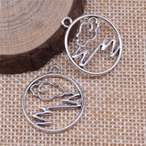 WYSIWYG 10pcs 25x22mm Antique Silver Color Round Clouds Charms Pendant For Jewelry Making DIY Jewelry Findings