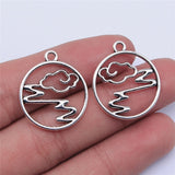 WYSIWYG 10pcs 25x22mm Antique Silver Color Round Clouds Charms Pendant For Jewelry Making DIY Jewelry Findings