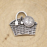WYSIWYG 10pcs 25x22mm Handbag Charms Antique Silver Color Charms For Jewelry Making Jewelry Findings