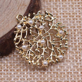 WYSIWYG 10pcs 25x23mm KC Gold Color Flowers Charms Pendant For Jewelry Making Earring Making Accessories