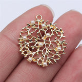 WYSIWYG 10pcs 25x23mm KC Gold Color Flowers Charms Pendant For Jewelry Making Earring Making Accessories