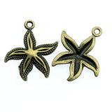 WYSIWYG 10pcs 25x23mm Starfish Charms For Jewelry Making DIY Jewelry Findings Antique Silver Color Antique Bronze Color