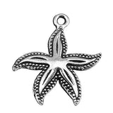 WYSIWYG 10pcs 25x23mm Starfish Charms For Jewelry Making DIY Jewelry Findings Antique Silver Color Antique Bronze Color