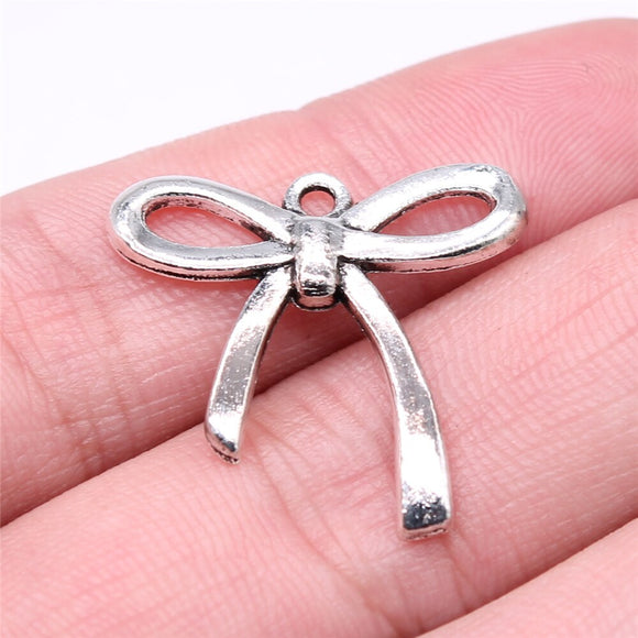 WYSIWYG 10pcs 25x24mm 2 Colors Bow Knot Charms Bow Tie Handmade Charms For Jewelry Making