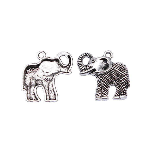 WYSIWYG 10pcs 25x25mm 2 Colors Antique Bronze Elephant Pendant Elephant Pendants Charm Lucky Pendant Elephant
