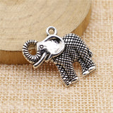 WYSIWYG 10pcs 25x25mm 2 Colors Antique Bronze Elephant Pendant Elephant Pendants Charm Lucky Pendant Elephant