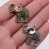 WYSIWYG 10pcs 25x25mm 2 Colors Antique Bronze Elephant Pendant Elephant Pendants Charm Lucky Pendant Elephant
