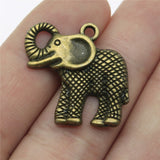WYSIWYG 10pcs 25x25mm 2 Colors Antique Bronze Elephant Pendant Elephant Pendants Charm Lucky Pendant Elephant
