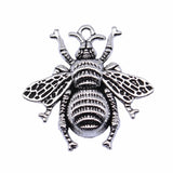 WYSIWYG 10pcs 25x25mm Antique Gold Color Antique Bronze Color Antique Silver Color Bee Charms For Jewelry Making