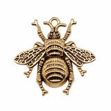 WYSIWYG 10pcs 25x25mm Antique Gold Color Antique Bronze Color Antique Silver Color Bee Charms For Jewelry Making