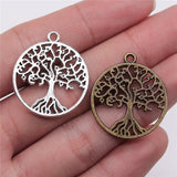 WYSIWYG 10pcs 25x25mm Charm Tree Of Life 3 Colors Round Tree Charms Tree Of Life Pendant Charms For Jewelry Making