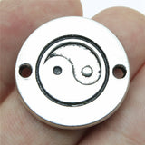WYSIWYG 10pcs 25x25mm Tai Chi Connector Charms For Jewelry Making Antique Silver Color Antique Bronze Color DIY Jewelry Making