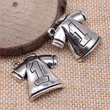 WYSIWYG 10pcs 25x26mm Jersey Charms For Jewelry Making DIY Jewelry Findings Antique Silver Color Antique Bronze Color