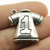 WYSIWYG 10pcs 25x26mm Jersey Charms For Jewelry Making DIY Jewelry Findings Antique Silver Color Antique Bronze Color