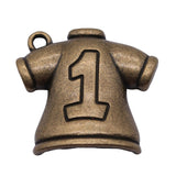 WYSIWYG 10pcs 25x26mm Jersey Charms For Jewelry Making DIY Jewelry Findings Antique Silver Color Antique Bronze Color