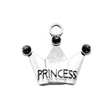 WYSIWYG 10pcs 25x28mm Princess Crown Charms Antique Silver Color Pendant Charms For Jewelry Making Jewelry Accessories