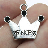 WYSIWYG 10pcs 25x28mm Princess Crown Charms Antique Silver Color Pendant Charms For Jewelry Making Jewelry Accessories