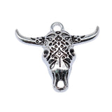 WYSIWYG 10pcs 25x29mm Antique Silver Color Bull Head Charms For Jewelry Making