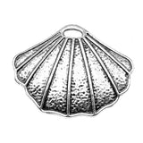 WYSIWYG 10pcs 25x30mm Shell Charms Antique Silver Color Charms For Jewelry Making Jewelry Findings