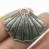 WYSIWYG 10pcs 25x30mm Shell Charms Antique Silver Color Charms For Jewelry Making Jewelry Findings