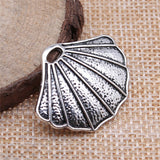 WYSIWYG 10pcs 25x30mm Shell Charms Antique Silver Color Charms For Jewelry Making Jewelry Findings