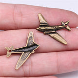 WYSIWYG 10pcs 25x31mm Airplane Charm Pendants For Jewelry Making Antique Silver Color Aircraft Pendants Charm Aircraft