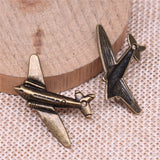 WYSIWYG 10pcs 25x31mm Airplane Charm Pendants For Jewelry Making Antique Silver Color Aircraft Pendants Charm Aircraft