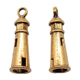 WYSIWYG 10pcs 25x8mm Charms Hollow 3D Lighthouse Antique Making Pendant Fit DIY Handmade For Jewelry Making