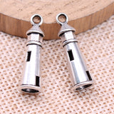 WYSIWYG 10pcs 25x8mm Charms Hollow 3D Lighthouse Antique Making Pendant Fit DIY Handmade For Jewelry Making