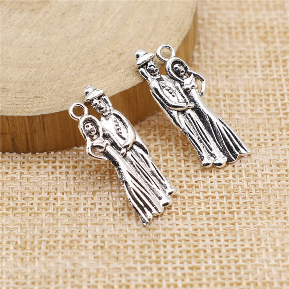 WYSIWYG 10pcs 26x10mm Lover Charms Antique Silver Color Pendant Charms For Jewelry Making Jewelry Accessories