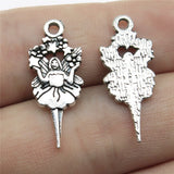 WYSIWYG 10pcs 26x11mm Star Angel Charms Antique Silver Color Pendant Charms For Jewelry Making Jewelry Findings