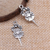 WYSIWYG 10pcs 26x11mm Star Angel Charms Antique Silver Color Pendant Charms For Jewelry Making Jewelry Findings