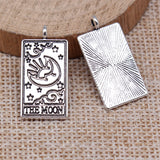 WYSIWYG 10pcs 26x13mm 5 Styles Antique Silver Color Tarot Fortune SUN MOON STAR Charms For Jewelry Making