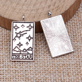 WYSIWYG 10pcs 26x13mm 5 Styles Antique Silver Color Tarot Fortune SUN MOON STAR Charms For Jewelry Making