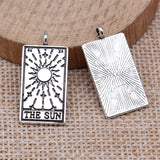 WYSIWYG 10pcs 26x13mm 5 Styles Antique Silver Color Tarot Fortune SUN MOON STAR Charms For Jewelry Making