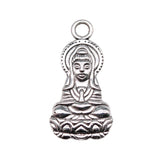 WYSIWYG 10pcs 26x13mm Guanyin Buddha Goddess Charms For Jewelry Making 2 Colors Antique Silver Plated Antique Bronze Plated