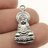 WYSIWYG 10pcs 26x13mm Guanyin Buddha Goddess Charms For Jewelry Making 2 Colors Antique Silver Plated Antique Bronze Plated