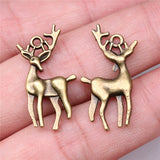 WYSIWYG 10pcs 26x14mm Deer Charms Christmas Charms Pendant Antique Bronze Color Antique Silver Color For Jewelry Making
