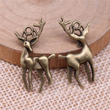 WYSIWYG 10pcs 26x14mm Deer Charms Christmas Charms Pendant Antique Bronze Color Antique Silver Color For Jewelry Making