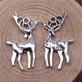 WYSIWYG 10pcs 26x14mm Deer Charms Christmas Charms Pendant Antique Bronze Color Antique Silver Color For Jewelry Making