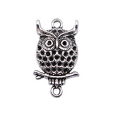 WYSIWYG 10pcs 26x15mm Owl Connector Charms For Jewelry Making Antique Silver Color Charm Pendant Jewelry Accessories